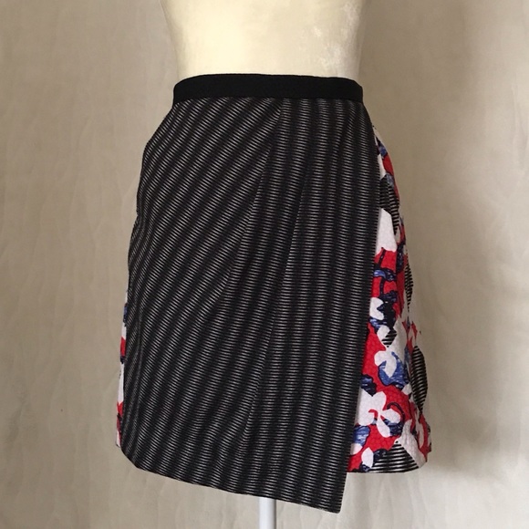 Peter Pilotto x Target Collaboration Red Floral/Check Print Mini Skirt | Size 4 - Picture 3 of 14
